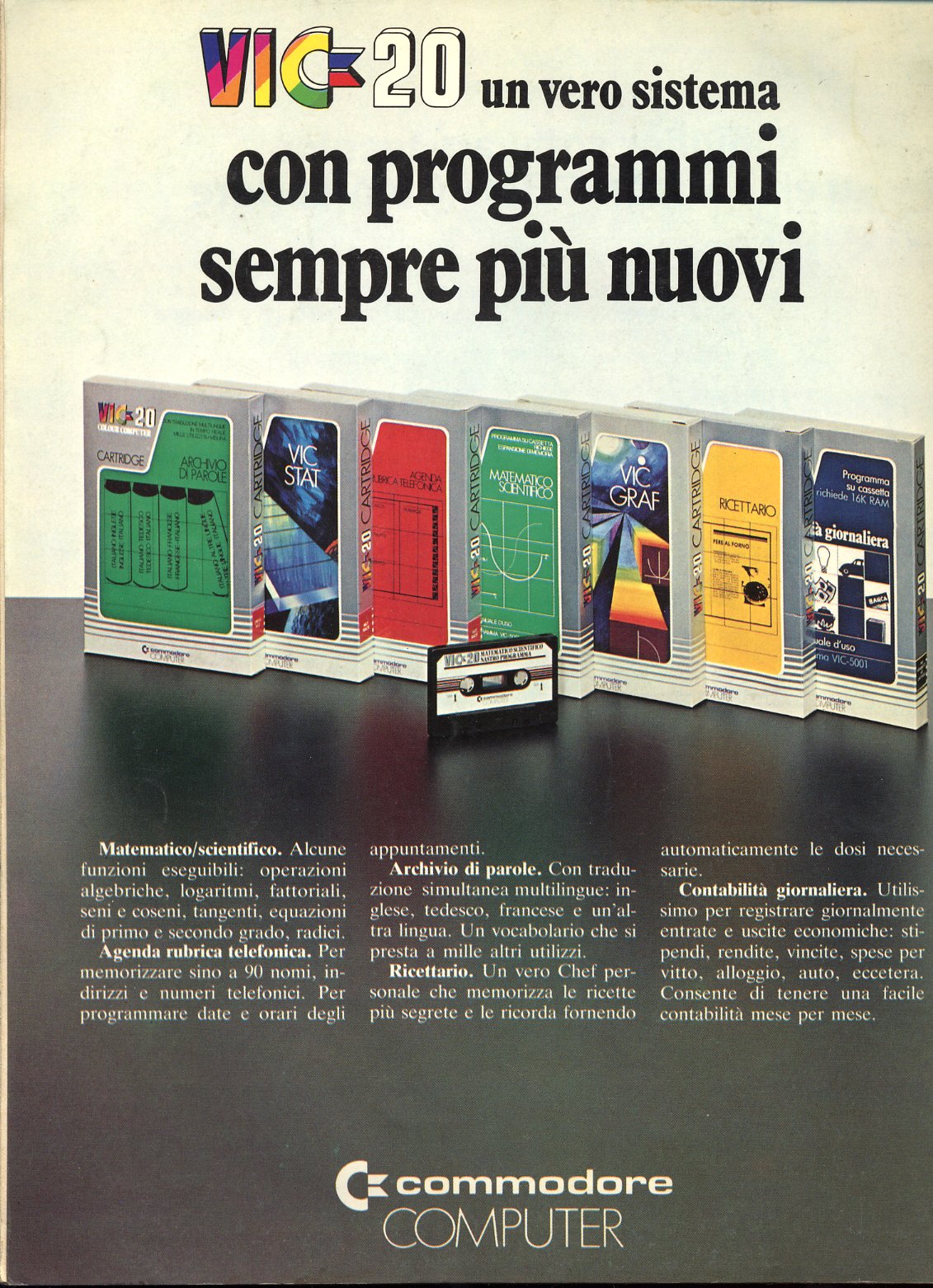 Commodore Vic 20 pubblicità commerciale